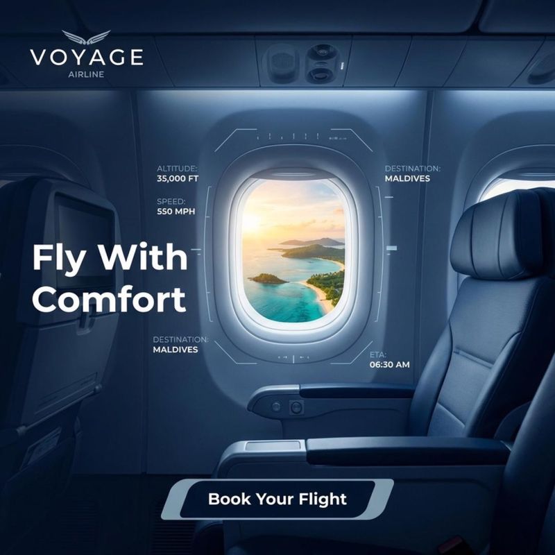 Voyage Airline ad — Book Your Flight