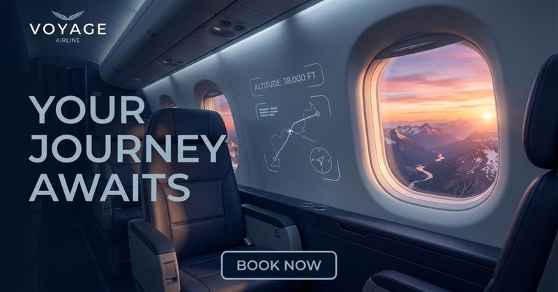 Voyage Airline ad — Book Now